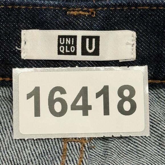 Uniqlo Jeans Mens Blue Tag Size 32 Measures 34x29 Straight Leg Dark Wash - Picture 9 of 9